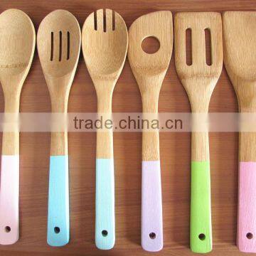 fashion bamboo kitchen tools with color handle