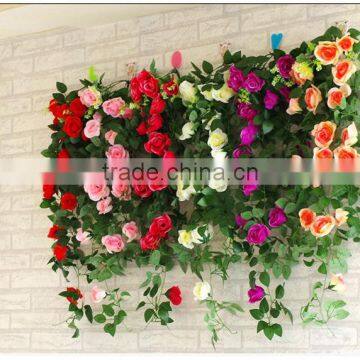 100CM 5Stems Artificial Rose Garland Wedding Party Decor Silk Flower Vine Garland photo-4