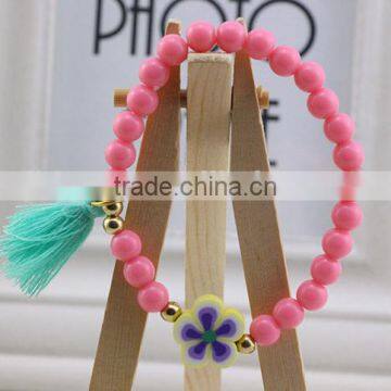 Colorful Bangle Wristband Children Kids Custom Tassel Bead Bracelet photo-5