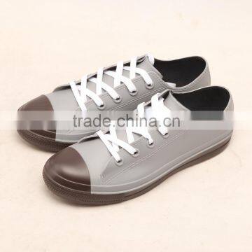 Low Height Lace up Injection Waterproof Fashion Girls Boys Rain Boots Shoes Supplier Manufacturer photo-2