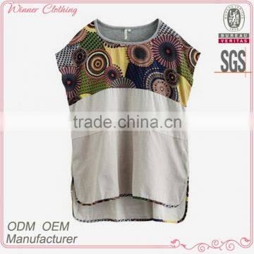 Top Fashion Designed short front long back short print sleeve t-shirt