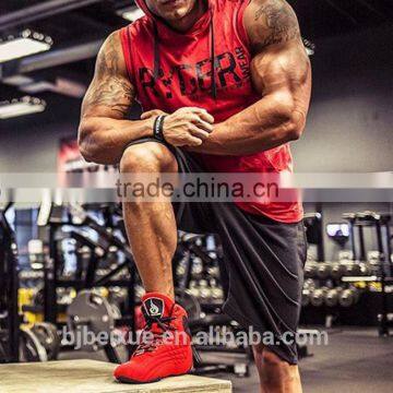 High Quality Custom Slim Fit Training Sports Wear Sleeveless Gym Hoodie photo-2