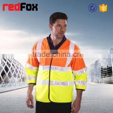 Wholesale Waterproof High Visibility Safety Usa Flag Leather Jacket photo-6