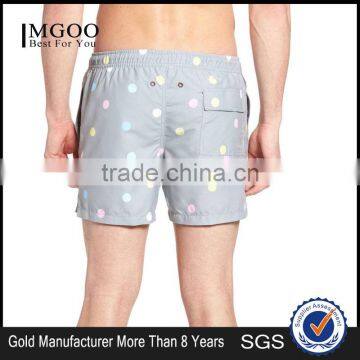 Customize Colorful Dots Pattern Swimwear 100% Polyester Swim Trunks 27" Leg Opening Men's Sportswear Running Shorts