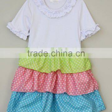 Latest Boutique Girls Clothing Sets Children Cotton Round Neck Clothes Kids Ruffle Sets For Girls photo-3