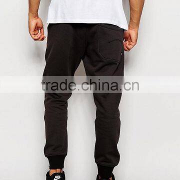 Custom Soft Sweat Pants Grount Tapered Fit Cuffed in Raven for Man photo-4