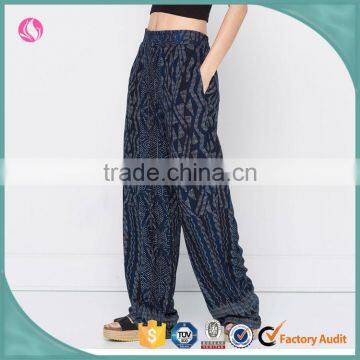 Women casual wide leg loose fit floral print girl pant