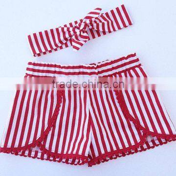 Striped Bloomer With Black Pom Poms for Infant Toddler Little Baby Underwear photo-5