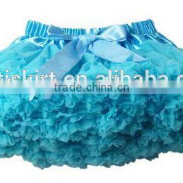 Pure Colors Fluffy Puffy Tutu Skirt Chiffon Bowknot Soft Baby Girl Mini Dress