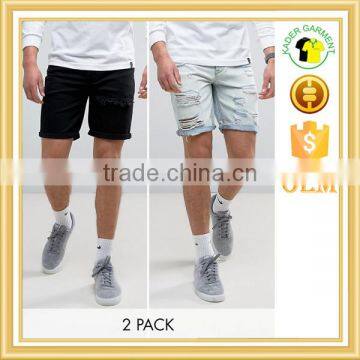 New fashion jeans shorts men distressed straight pants jeans