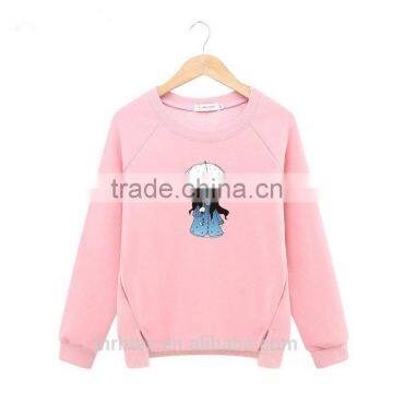 100% cotton cartoon printing women hoodies
