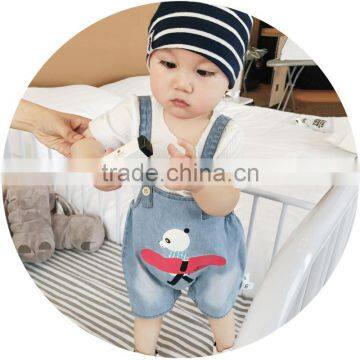 S17058A Newborn Suspender Jeans Toddler Baby Shorts Infant Overalls photo-3