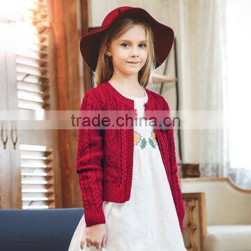 S60705B 2017 New Casual Style Girls Cardigans Sweaters O-Neck Long Sleeve Girls Cardigan Sweater