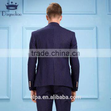 Daynoliao 2016 Latest Design Navy Stripe Slim Fit Wholesale 3 Pieces Men's Suits photo-4