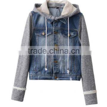 Runwaylover EY0991C 2016 High Quality Denim Women Coat & Hoodies , Women Denim Hoodies & Jacket, OEM Service photo-4