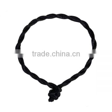 Cheap Wholesale Black 19.5cm long Polyester Braiding Bracelets