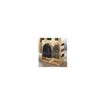 Promotional 4 way wood & MDFgarment display rack for retail stores show clothes and shoes