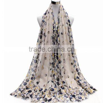 YiWu Market Fashion Custom Lady Scarf Dot Printed Scarf