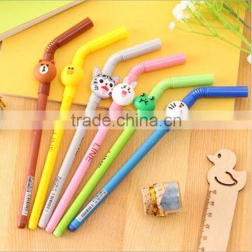 Cute Novel Cartoon Animal Pipe Sucker Shape Promotional Gel Pen for School Kids photo-3