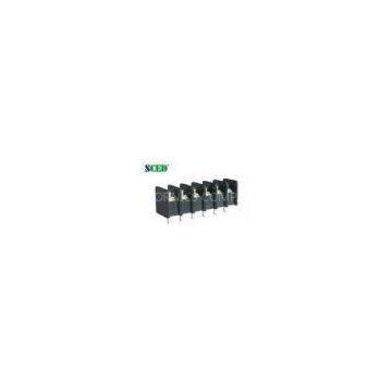 300V 15A Black Barrier Terminal Block , 2P - 24P Power Terminal Blocks Pitch 7.62mm