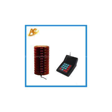 Restaurant wireless vibrating alphanumeric paging system coaster pager