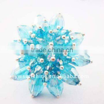 Wholesale Crystal Flower Shape Finger Ring