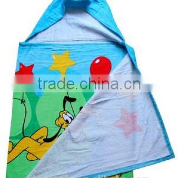 100% Cotton Kids Hooded Poncho Bath/Swimming Pool/Beach Towel