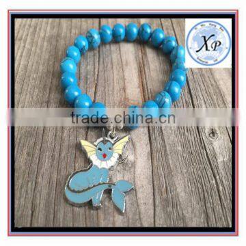 wholesale charm jewelery custom hot selling Blue Pokemon go beaded bracelet