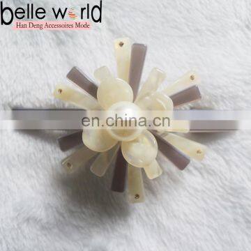 Elegance new design acetate with pearl hair clip barrette