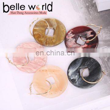 High Quality New Design Acetie Acid Jewelry Women's Acrylic Acetate Drop Circle Earrings photo-2