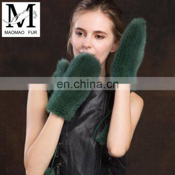 New Arrival Genuine Mink Fur Gloves for Ladies Women Real Fur Gloves