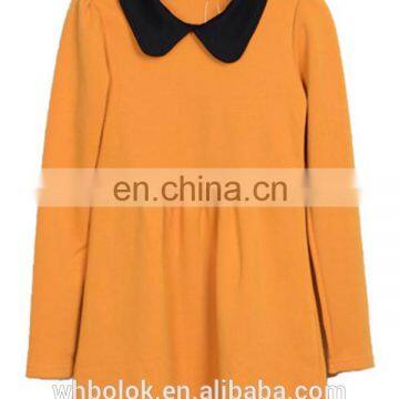 OEM Elegant ladies new pattern dress peter pan collar dress women