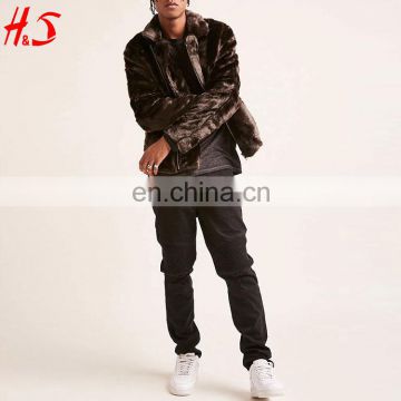 China Supplier Dongguan Clothing Mens Winter Zip-Front Faux Fur Jacket