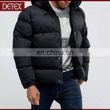 Black Winter Men's Quilted Down Coat Fabrics