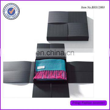 scarf gift box factory custom black cardboard scarf box