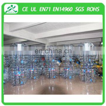 Wholsale price CE pvc/tpu Human Bubble Bumper balls transparent for adult