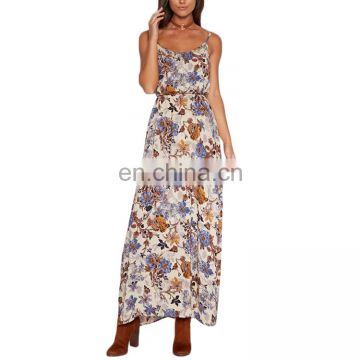 Wholesale Private Label Casual Sleeveless Floral Women Maxi Dress