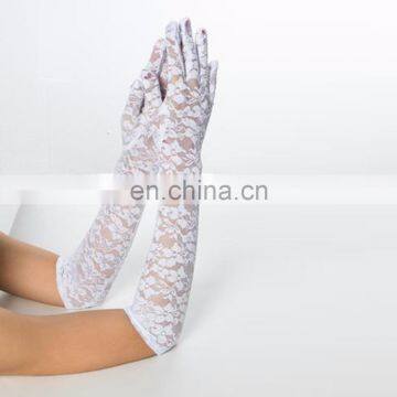 Beautyslove sexy white Cheap gloves ladies lace gloves satin long gloves