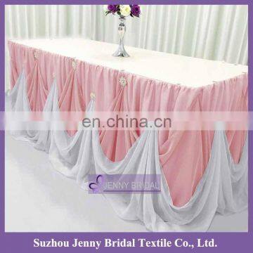 TC106K fabrics chiffon curly willow table skirt