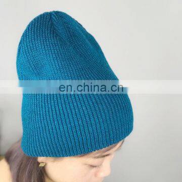 Custom Made Your Own Logo Embroidery Knit Beanie With Leather Patch Mens 100% Acrylic Unisex Beanies photo-5