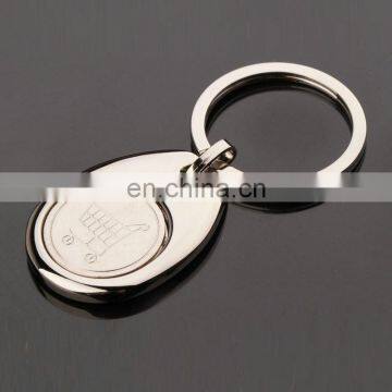 Supermarket metal shopping cart coin holder keychain