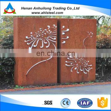 decorative corten steel metal garden fence,garden divders,laser rust metal fencing