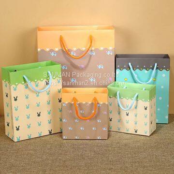 Mini girl cute krafr paper packaging bag with handle