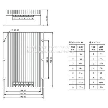 PDB-G Series 400-500W Single 12/24/48V Power Supply Converter photo-2