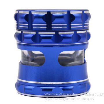 D63mm& H67mm Aluminium Alloy Waist Drum Shape Grinder 4-layer Platsmoke Grind Eras Colorful Cigar Crushing Accessory for Tobacco,smoke,cigarette photo-4