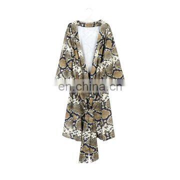 Woman Lady Snake 3/4 Sleeve Robe Bridal Robe Kimono Robe