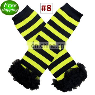 Striped Lace Knee Pads for Baby Holiday Toddler Chiffon Ruffle Leg Warmers  Unisex Knee Protector