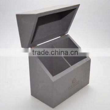 Custom logo and color slanting opening wooden wine packaging box,wood 2 bottle box