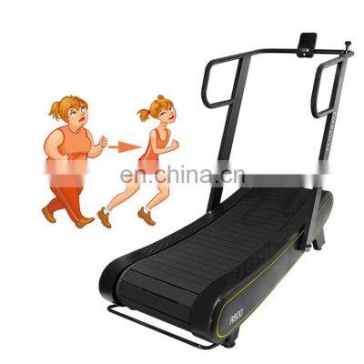 Home Gym Exercise Fitness curved manual treadmill self power fitness running equipment for home and gym use