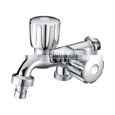 Three way washing machine brass faucet double taps